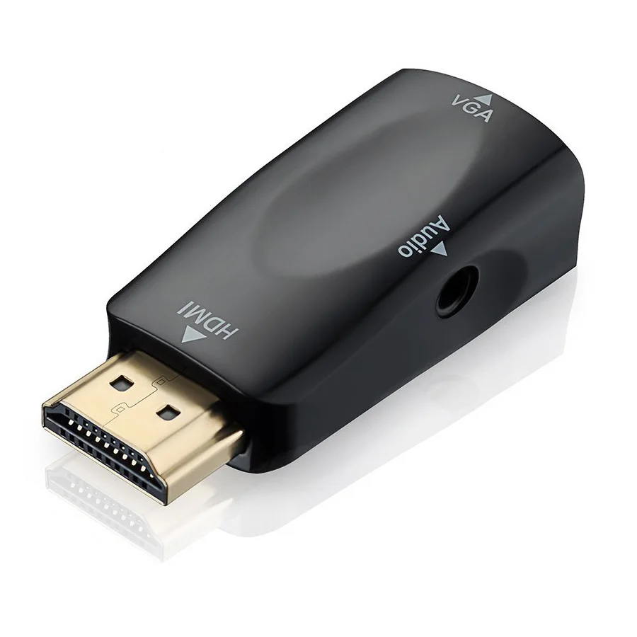 Преобразователь HDMI в VGA с позолоченным разъемом 3 5 мм аудиокабель для пк ноутбука