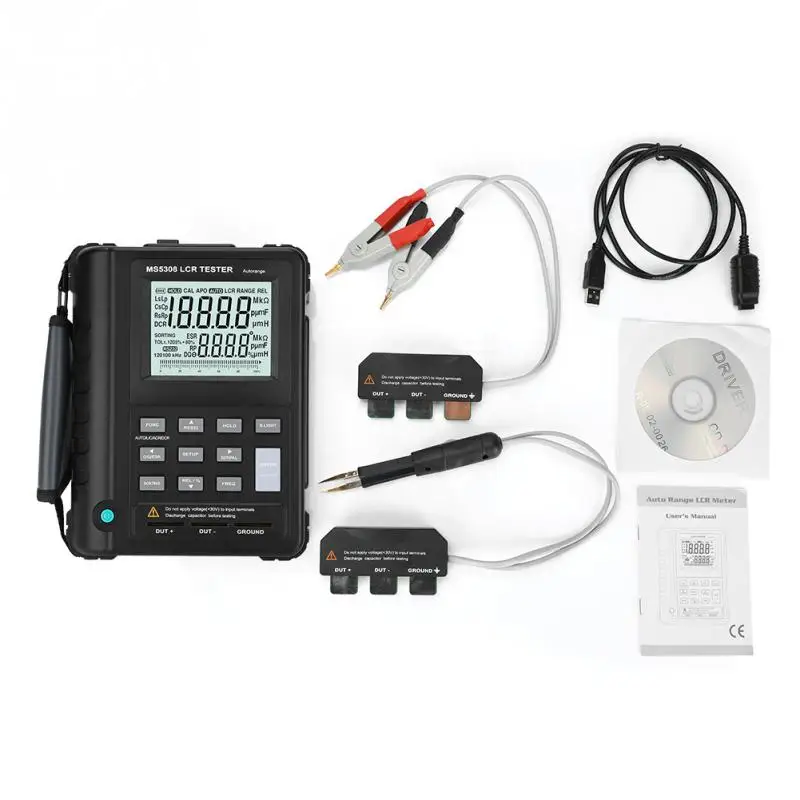 MS5308 портативный измеритель 100 кГц индуктивности Измеритель Емкости