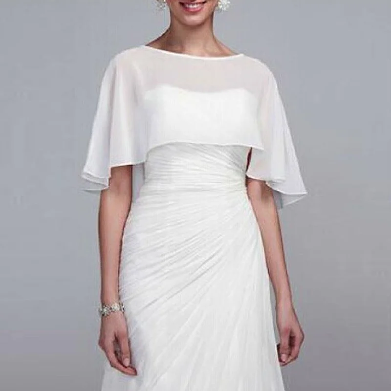 

Cheap Chiffon Wedding Wraps Bridal Wraps / Jackets Simple Plus Size Wedding Bolero Wedding Accessory