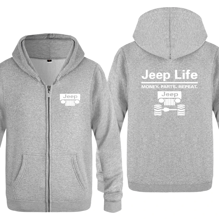 Jeep Life-Money parts Repeat Новинка креативные толстовки мужские мужские флисовые толстовки с капюшоном на молнии кардиганы