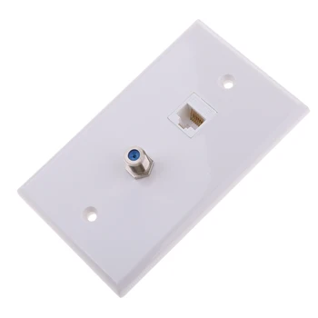 

Dovewill Coaxial F Connector Ethernet Network RJ45 Jack Wall Plate Socket Outlet WHITE