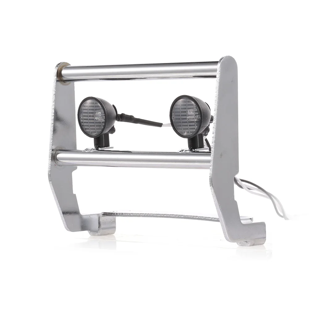 

RC Car Space Parts Stainless Steel Front Bumper with 2 LED Light for Traxxas TRX4 Ford Bronco 82046-4