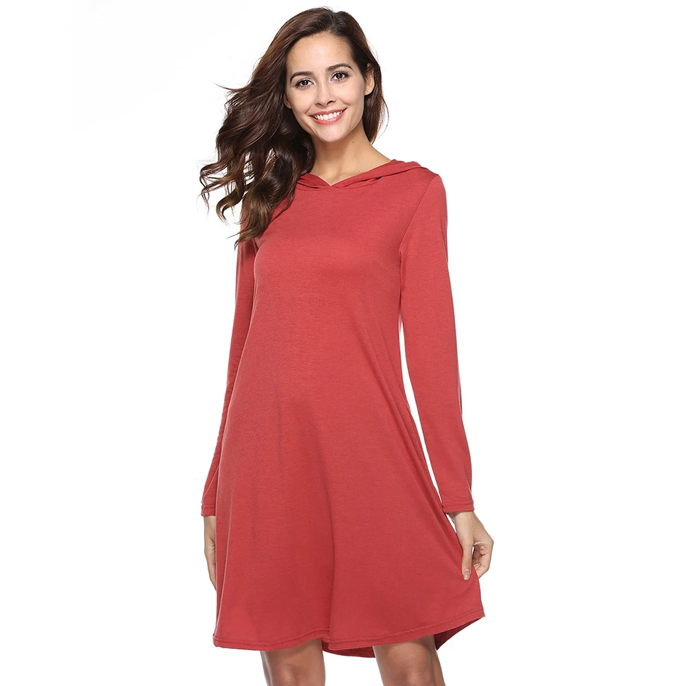 Women Casual Solid Dress Long Sleeve Dresses for Women Clothing