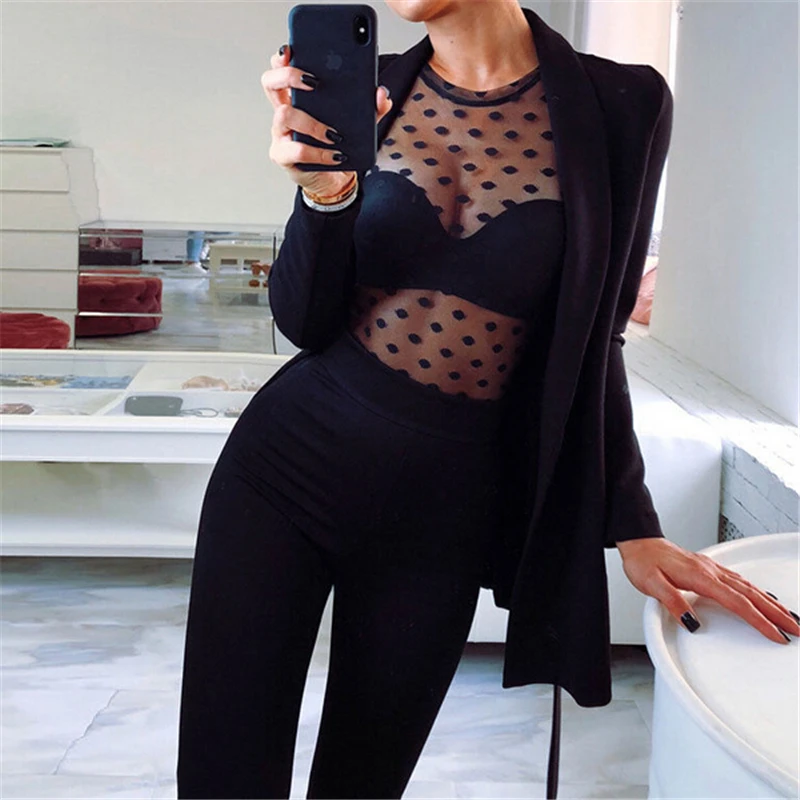 Women Blouse Mesh Fishnet Top Long Sleeve Hollow Blouse Ladies Shirt Clubwear See Through Ladies Blouses Womens Tops And Blouses