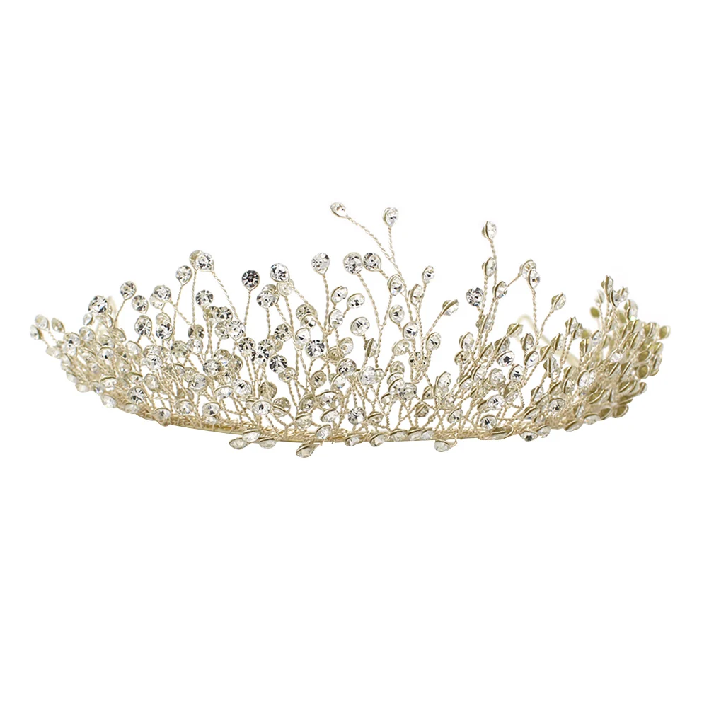 

1PC Bridal Crown Headdress Wedding Rhinestone Party Shining Festival Full Water Drill Hair Head Ornament Band Hoop Decor