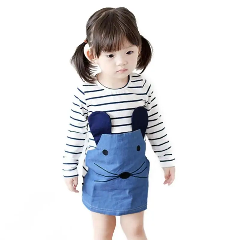 

Girls Cotton Baby Girls Cartoon Long Sleeves Dress Children's Clothing Kids Princess Dresses Casual Clothes Children Clothes