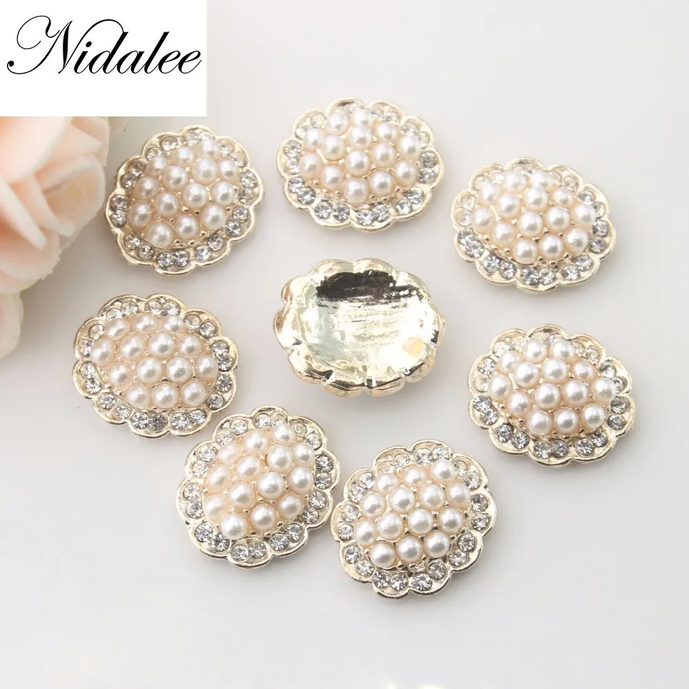 

20mm 4/5" 2017 Time-limited Top Fashion Christmas Rhinestones Plating Flatback Oval Customized For Garment 10pcs Costura Buttons