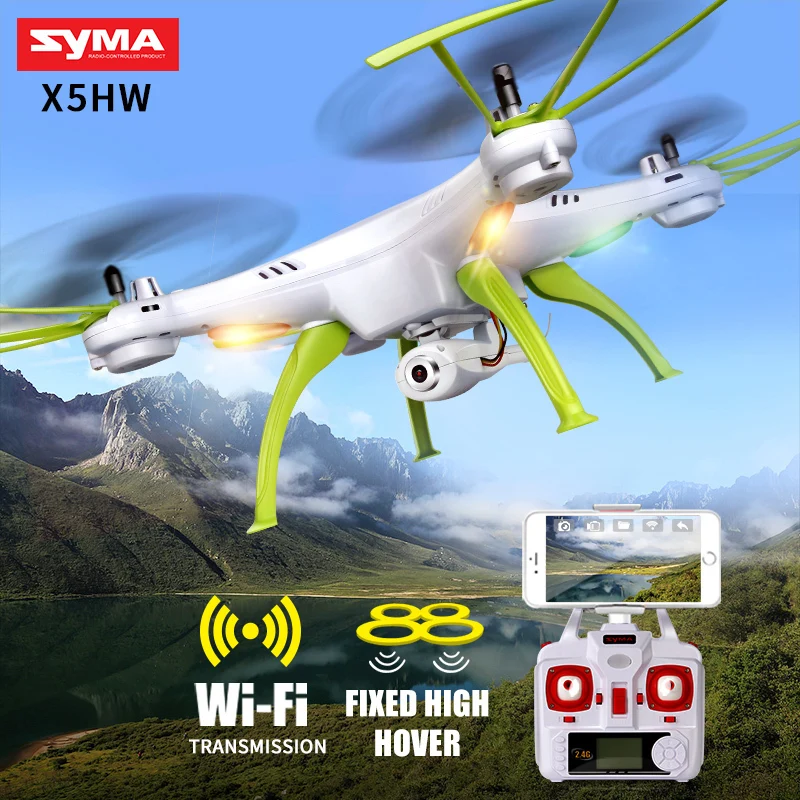 SYMA X5HW RC Quadrocopter Drone With Camera Wifi FPV HD Real-time Transmit RC Helicopter Quadcopter Dron Drones Toy Hover