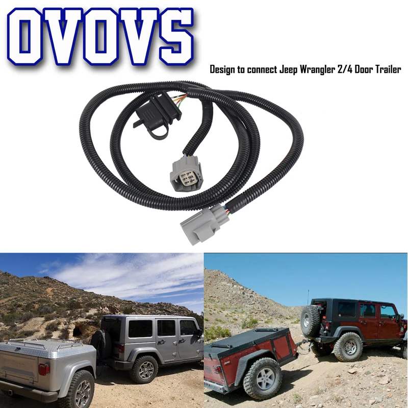 

Trailer Hitch Wiring Harness 65inch Electric Wiring Kit for 07-18 Jeep Wrangler JK 2/4 Door with 4 Way Flat Connector
