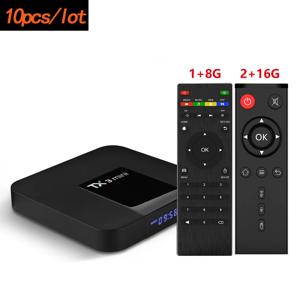 

10pcs Lot TX3 MINI Android 7.1 Smart TV Box S905W Quad Core DDR3 2GB 16GB 4K 2.4G WiFi Media Player Set-Top Box TX3MINI 1GB 8GB