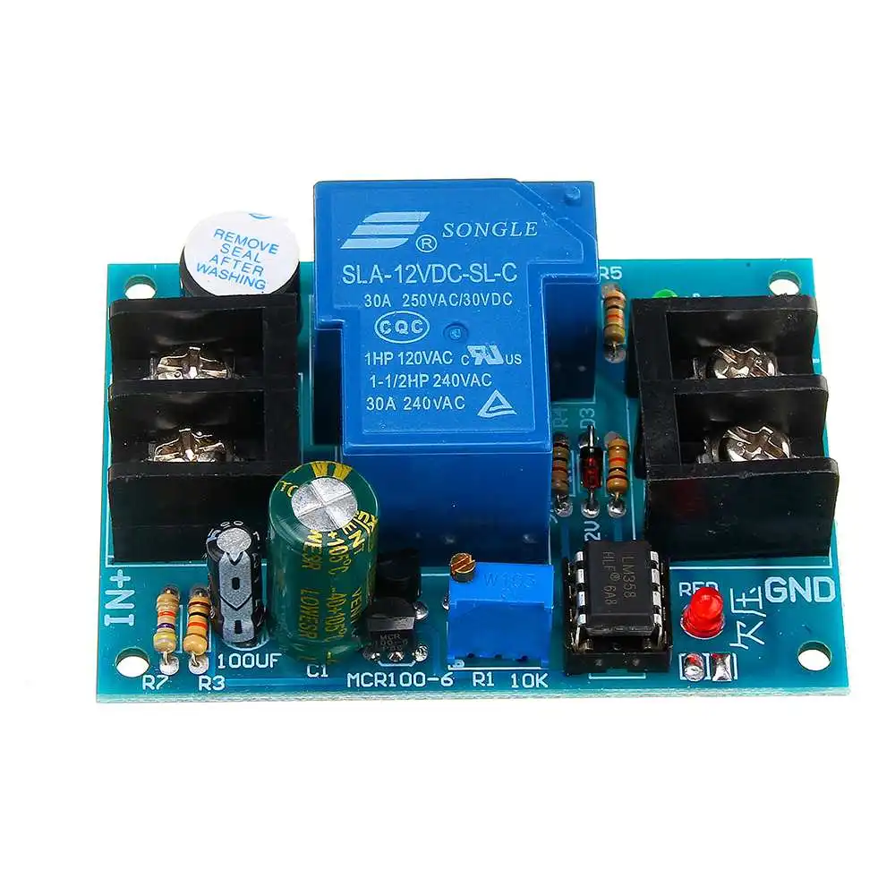 

CLAITE 12V Battery Controller with Delay Anti-over-discharge Protection Board Low Voltage Undervoltage Protection Universal