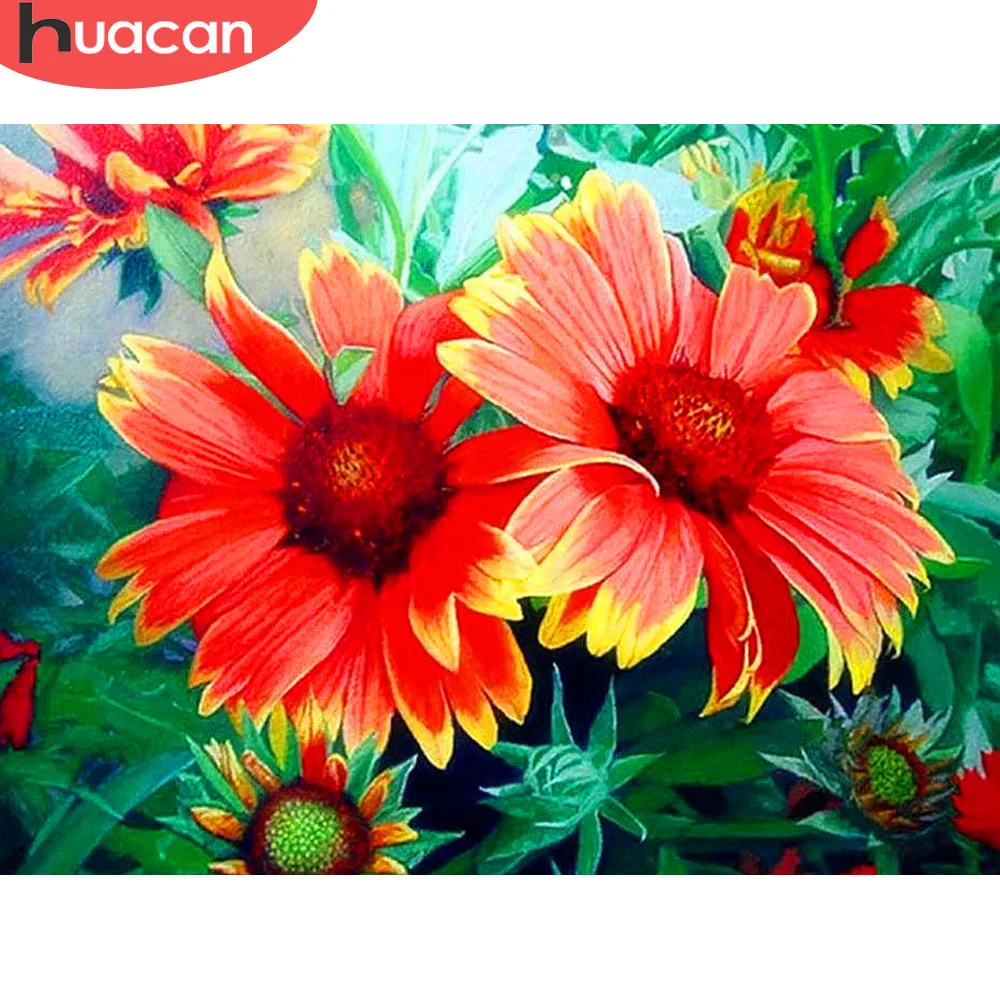 

HUACAN Diamond Painting New Square Stones Flowers Diamond Mosaic Sale Flower Pictures Of Rhinestones New Diamond Embroidery
