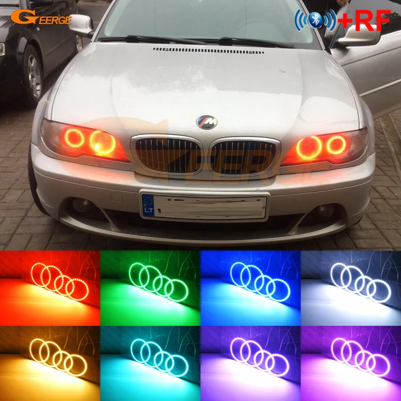 Для BMW 3 серии E46 Кабриолет купе кабрио 2004 2005 2006 LCI RF Bluetooth контроллер многоцветный RGB комплект светодиодов «глаза ангела»