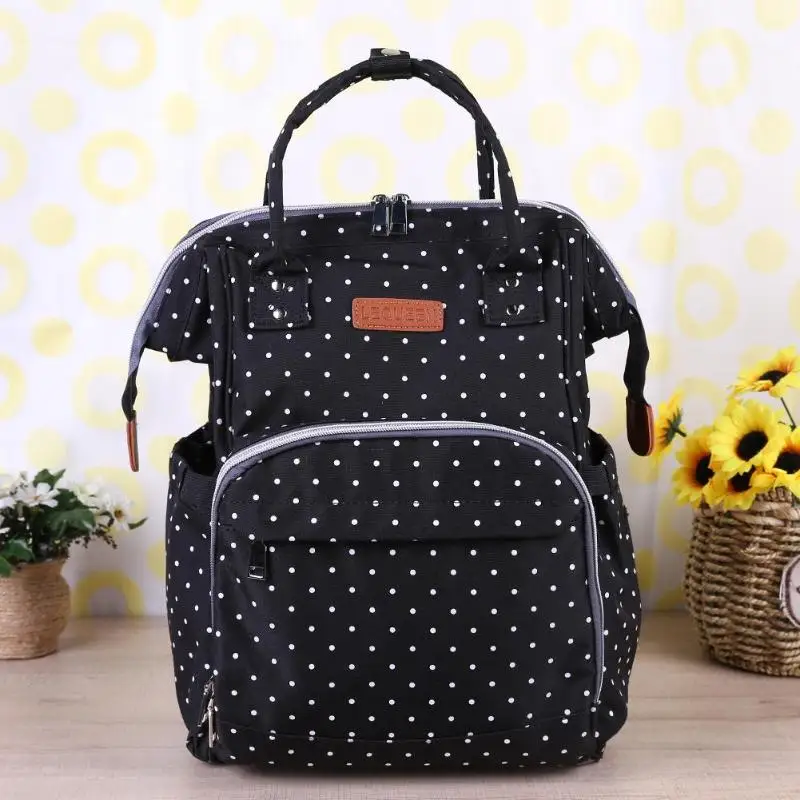 

Mummy Maternity Bag Polka Dot Nursing Handbag Waterproof Diaper Bag Large Capacity Diaper Backpack for Baby Care