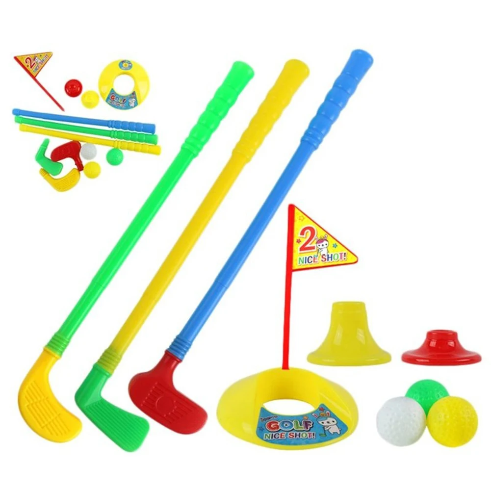 Новая мода для детей Спорт на открытом воздухе игры игрушки многоцветный пластик мини набор для гольф-клуба