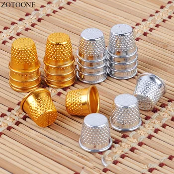 

ZOTOONE 10pcs Silver Gold Color Sewing Thimbles Metal Finger Protector Tools DIY Craft Accessories