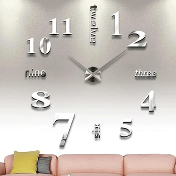 

DIY Wall Mounted Clock Modern Unique Numbers Design Decorative