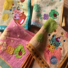 5P 25*25 см, мягкий на ощупь цветочный Детский носовой платок с мультяшной вышивкой, подарок на ужин, детский узор