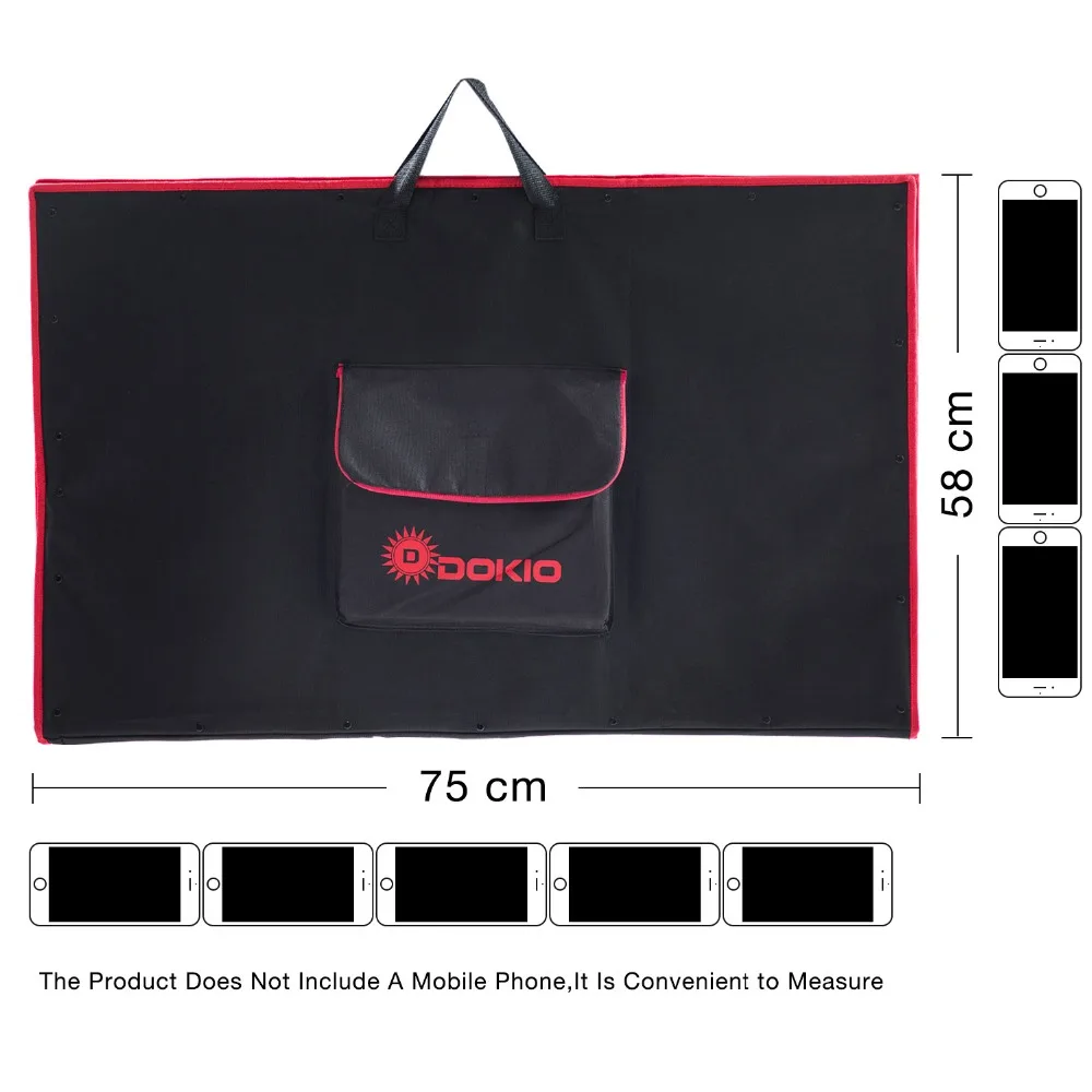 Dokio 100W Solar Panel 12V/18V Flexible Foldble Solar Panel usb 110(55W*2) Portable Solar Cell Kit For Boats/Out-door Camping 