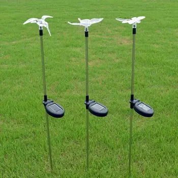 

Outdoor Waterproof Solar Butterfly Lawn Lamp Hummingbirds Plug Light Garden Decoration Lamp Luminous Pole LED Dragonfly Lamp