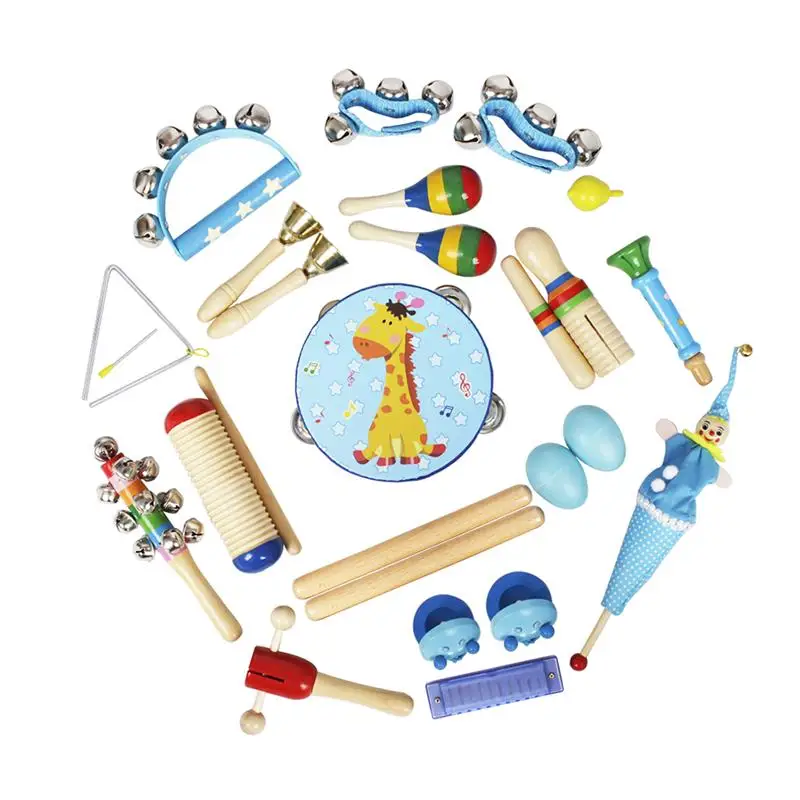 22 в 1 Премиум красочный ассортимент прочная музыкальная игрушка Orff инструмент обучающая игрушка набор для детей