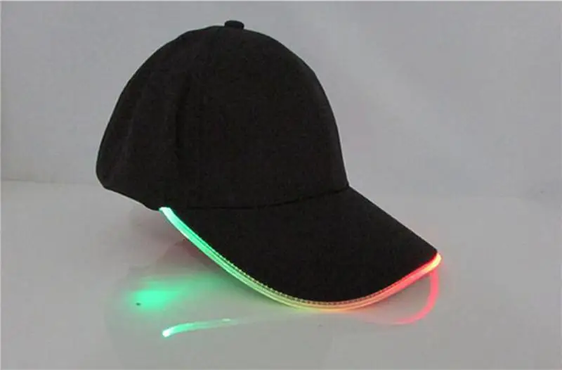 MISSKY Женская Мужская бейсболка светодиодный светильник светящаяся, для клуба вечерние спортивные черные тканевые дорожные кепки светодиодный светильник