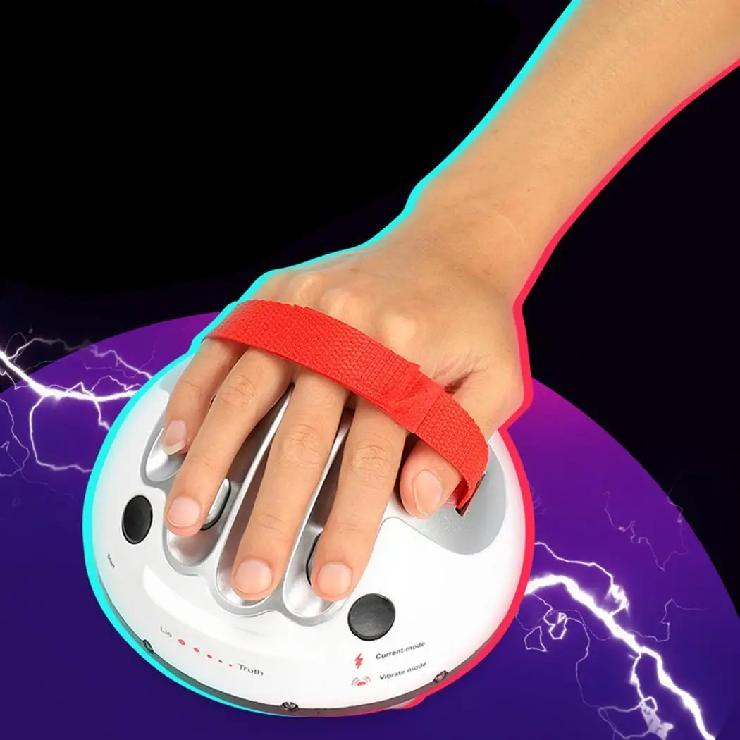 

Electric Shock Lie Detector Party Joke Polygraph Truth Testing Game Toy Silver White