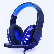 Проводные светящиеся Игровые наушники, регулируемые 3,5 мм наушники, глубокий бас, стерео гарнитура, наушники с микрофоном для компьютера, ноутбука, геймера