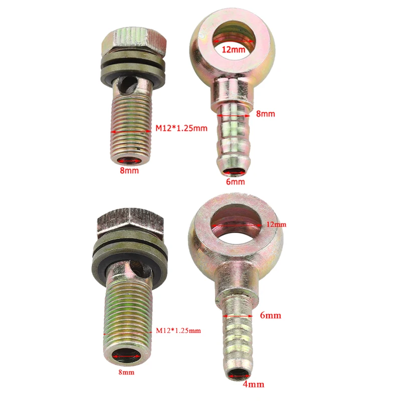 

2pcs/Set M12x1.25mm Motorcycle Refit Oil Cooler Fittings Plug Ball Head Adapter