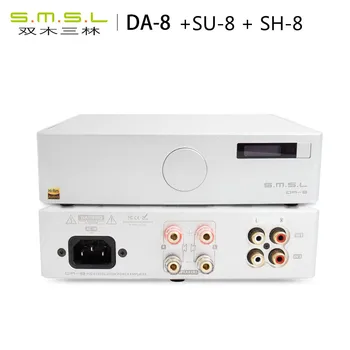 

SMSL DA-8 888 Set( SU-8 SH-8 DA-8) Hi-Res Desktop Figh Performance Digital Power Amplifier AMP with NJW1194 chip ICEpower 50ASX2
