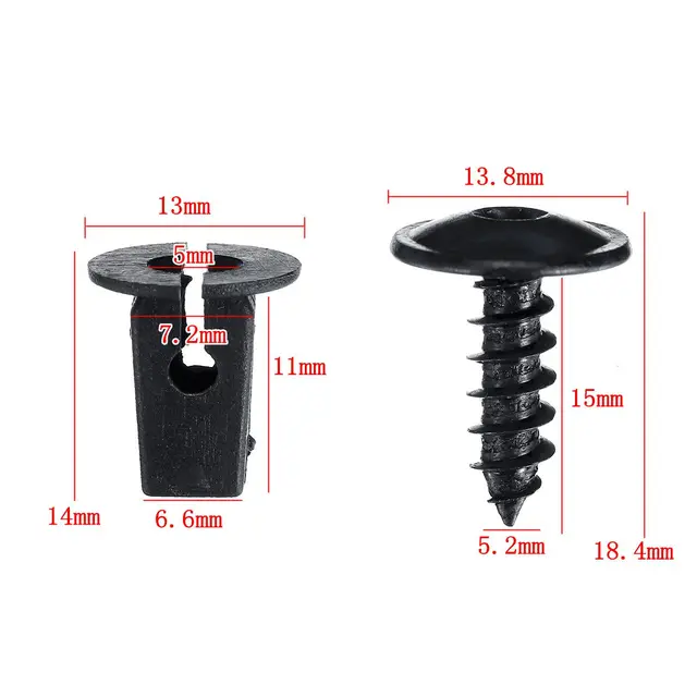 US $3.00 10Sets Fender Liner Mudguard Fastener Clips Screws Buckle For VW Passat B5 B6 B7 CC Golf MK6 Tiguan
