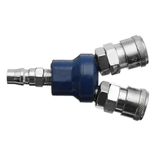 New 2 Way Quick Connector 0.90" Air Compressor Manifold Multi Hose Coupler Fitting Pneumatic Tools Hardware Accessories