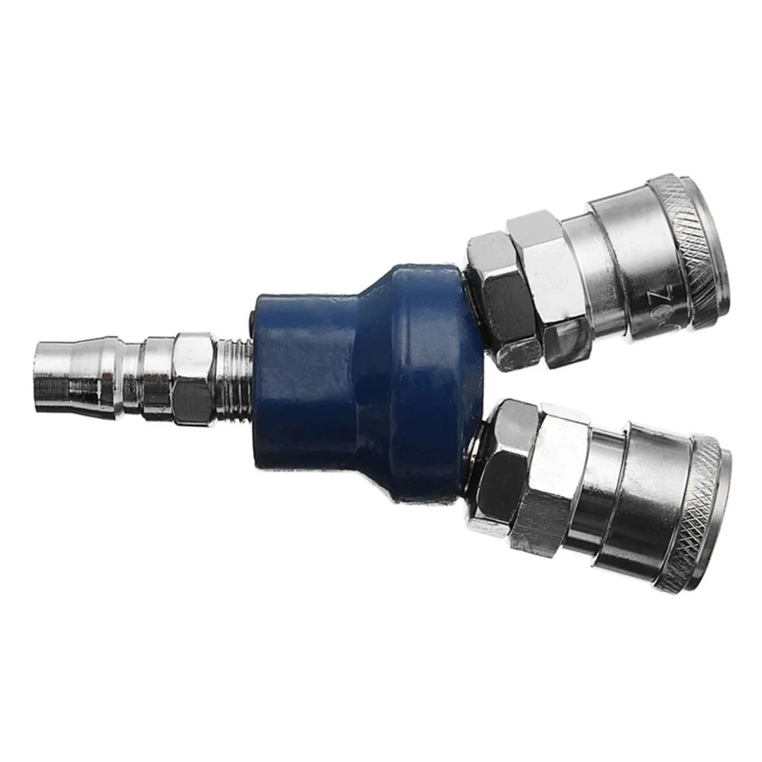 

New 2 Way Quick Connector 0.90" Air Compressor Manifold Multi Hose Coupler Fitting Pneumatic Tools Hardware Accessories