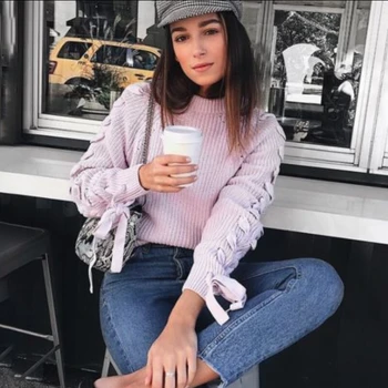 

Autumn Sweater Women loose knitted pull Femme Casual sweaters women long sleeve jumper fema