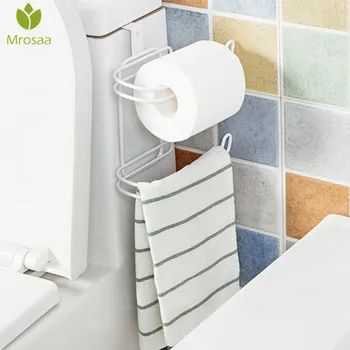 

Multi-function White Iron 2 Layers Toilet Roll Paper Holder Hook Shelf Cupboard Door Towel Hanger Organizer for Bathroom Kitchen
