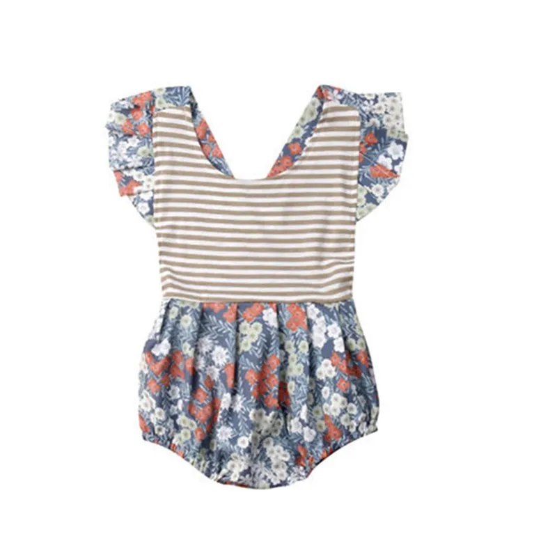

Baby Girl Cotton Ruffles Romper Newborn Baby Girl Striped Sleeveless Backless Jumpsuit 2019 Summer New Jumpsuit Outfits Clothes