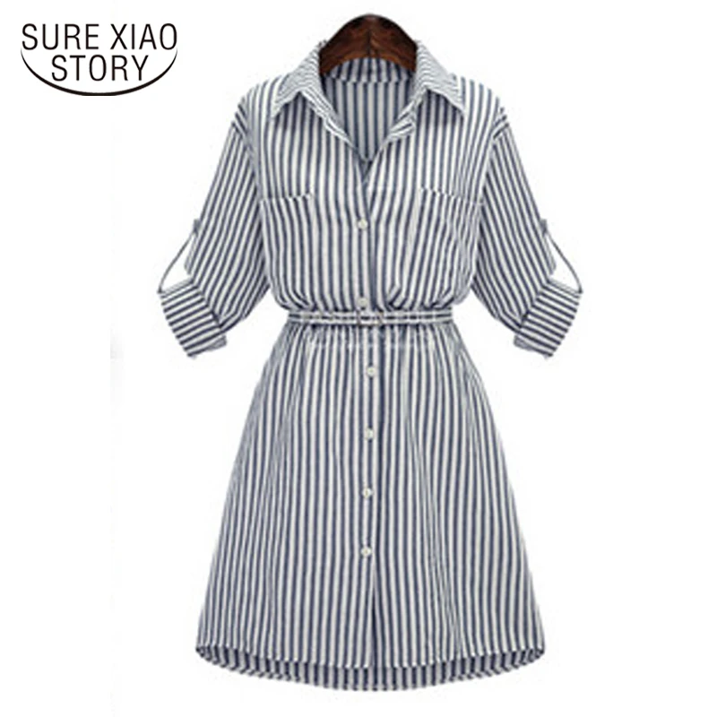 

2019 autumn new European wind large size women striped dress elegant fashion lone sleeve fat MM thin striped women dress 623A 30