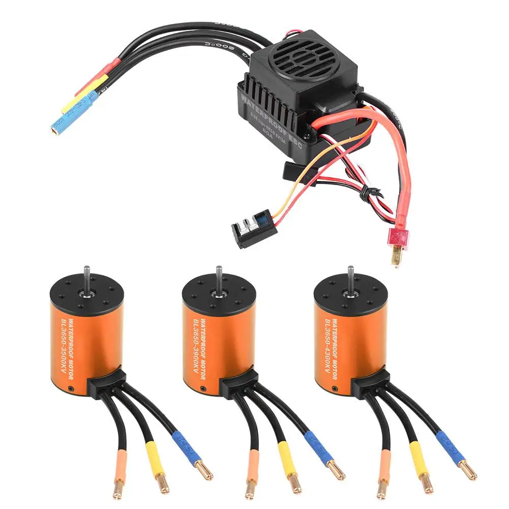 Водонепроницаемый бесщеточный двигатель Rcharlance 3650 с 60A ESC для радиоуправляемого