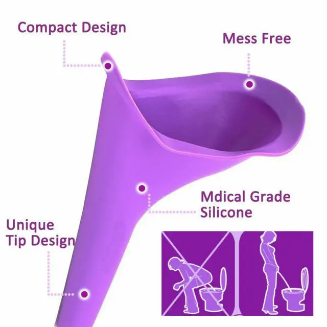 Portable Female Urinal Funnel Stand Up Pee Women Camping Urine Funnel