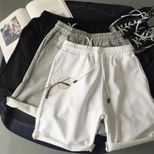 Летние Новые шорты мужские модные однотонные Прямые повседневные шорты мужские уличные трендовые свободные шорты в стиле хип-хоп Мужская одежда