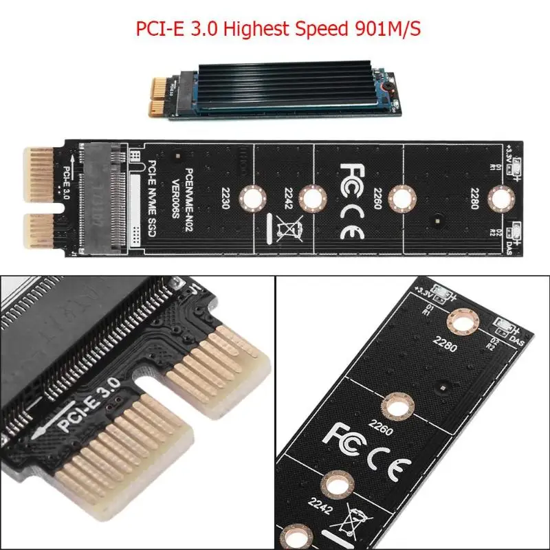 NVME адаптер карта M.2 до PCI E3.0 1x расширение M ключ NGFF конвертер PCIE протокол для Samsung