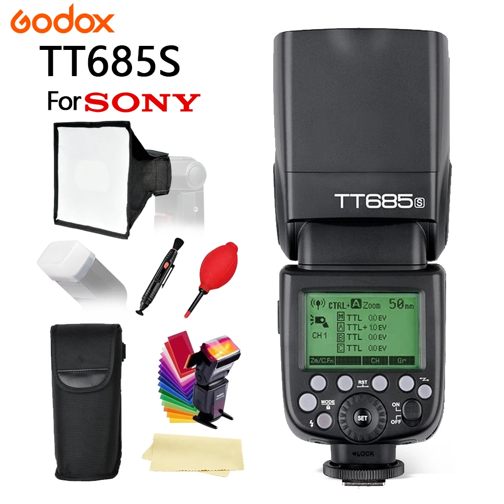 Godox TT685 TT685S 2.4g беспроводное устройство 1/8000 s вспышка HSS TTL GN60 Speedlite для sony A58 A7RII A7II A99