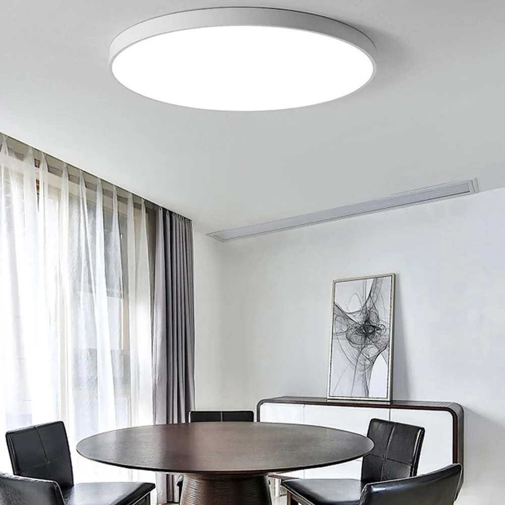 Светодиодный потолочный светильник, современный, акриловый, Круглый, 5 см, супер тонкий, поверхностное крепление, диаметр 30 см, светодиодный, потолочный светильник для гостиной, спальни, кухни