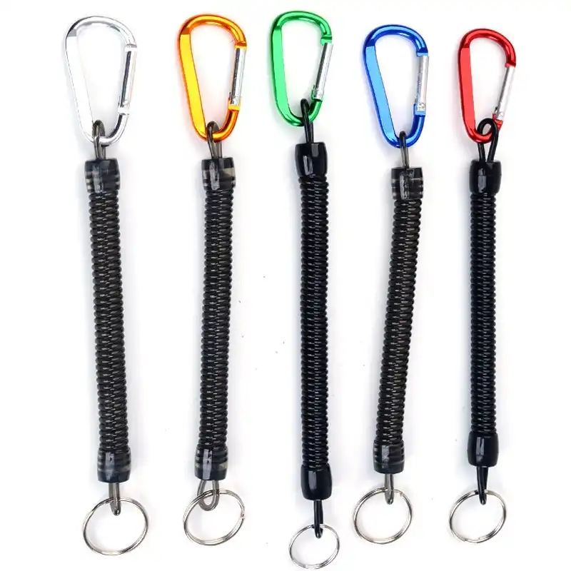 BESPORTBLE Cuerdas de Pesca de 6 Piezas Cuerdas de Aletas de Seguridad de Resorte Retr/áctiles Cuerdas El/ásticas de Cuerda El/ástica con Herramientas de Pesca de Alambre de Clip de Acero