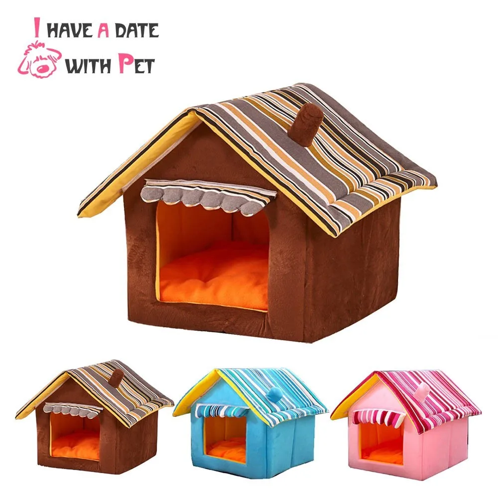

Kennel Dog Cat Bed House Pets Nest Houses Hand washable Removable Cover Mat For Cat Small Medium Dog Chihuahua Pet Product