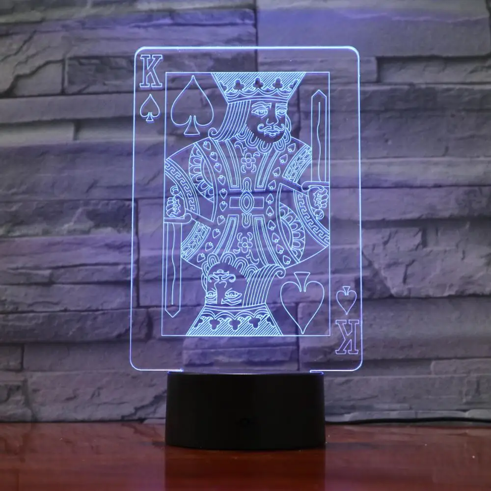 Креативный 3D светодиодный USB светильник волшебное украшение Техасские игральные
