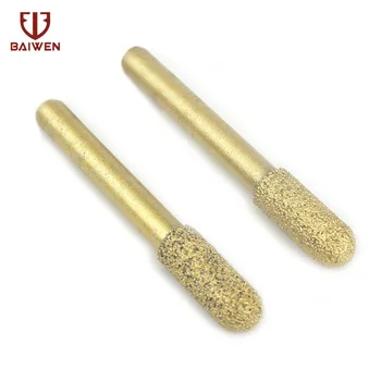 

6mm Shank Brazed Diamond Grinding Head Burrs Carving Peeling Bits For Jade Stone Concrete Ceramic Mill Ellipse