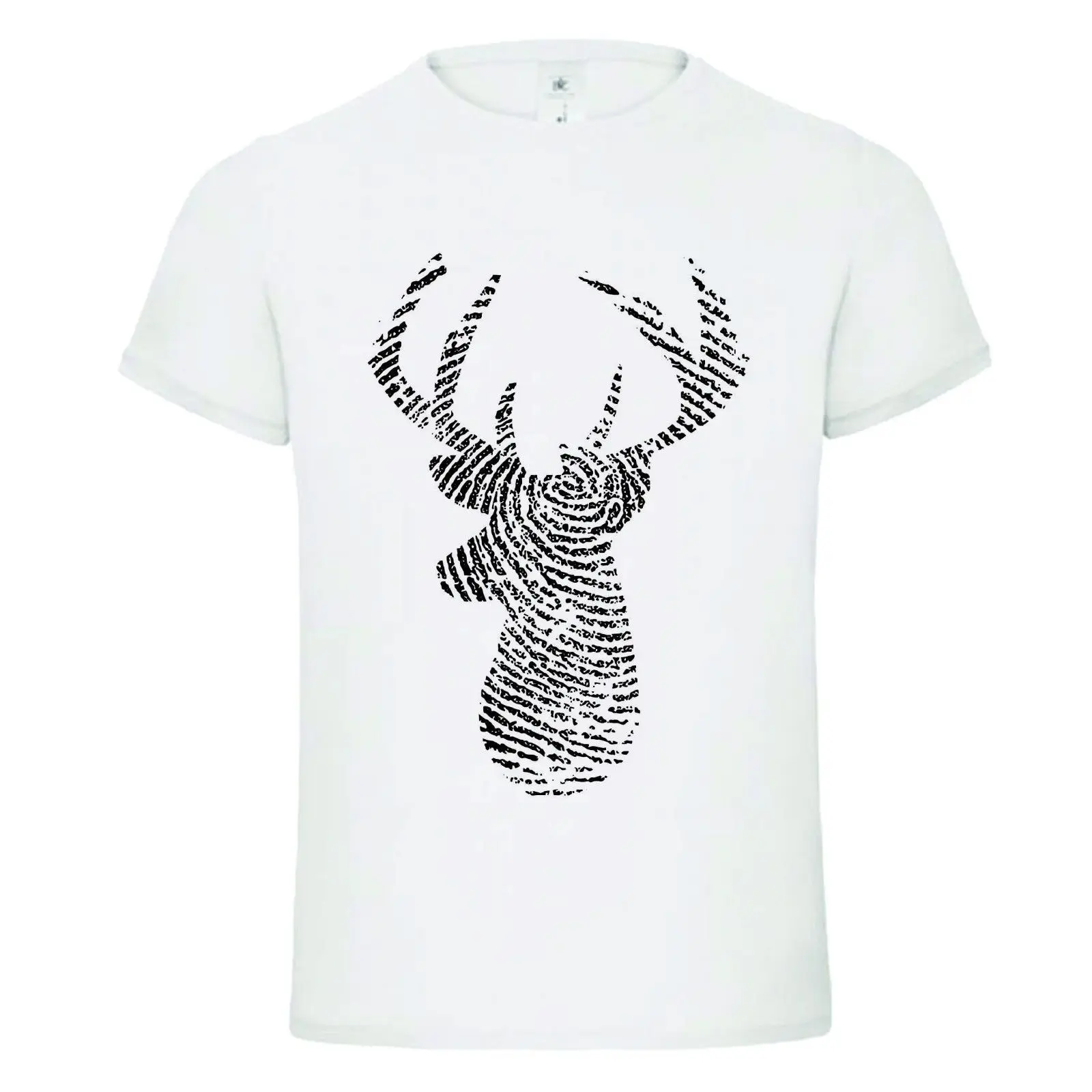 Коллаж тартан в форме оленя mashup dtg Для мужчин s футболка футболки Новый 2017 новые футболки, модные Стиль Для мужчин футболка 100% хлопок