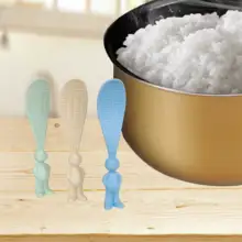 1 шт. форма мультяшного кролика Пшеничная солома пластиковая посуда ложка для риса вертикальная подставка рисовая ложка случайные цвета