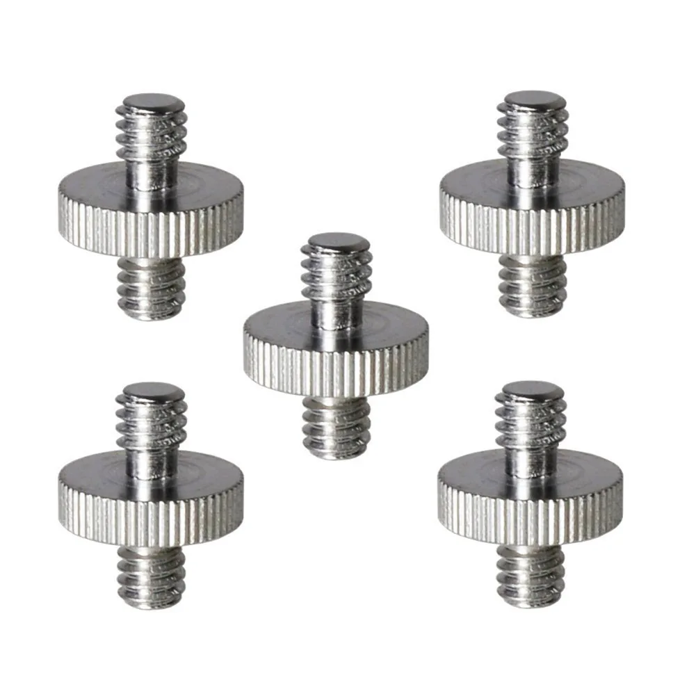 

MOOL 5 Pieces 1/4 inch Male to 1/4 inch Male Threaded Screw Adapter for Camera Cage/Shoulder Rig/Tripod/Socket Studio/Lighting